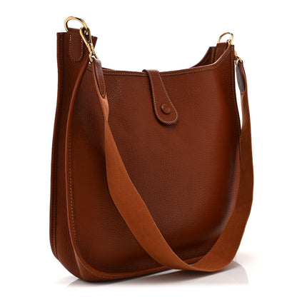 Hermes Taurillon Clemence Evelyne GM Noisette 3 of 11