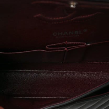 Chanel Lambskin Chevron Quilted Medium Double Flap Black 6 of 8