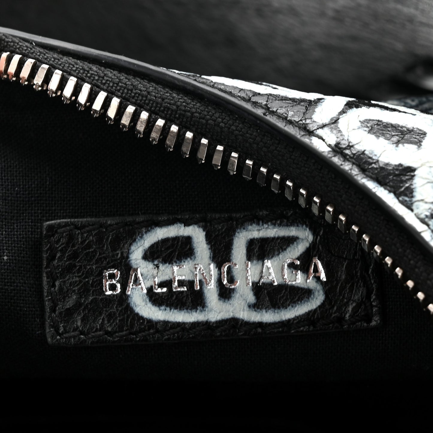 Agneau Arena Graffiti Le Cagole Shoulder Bag XS Black