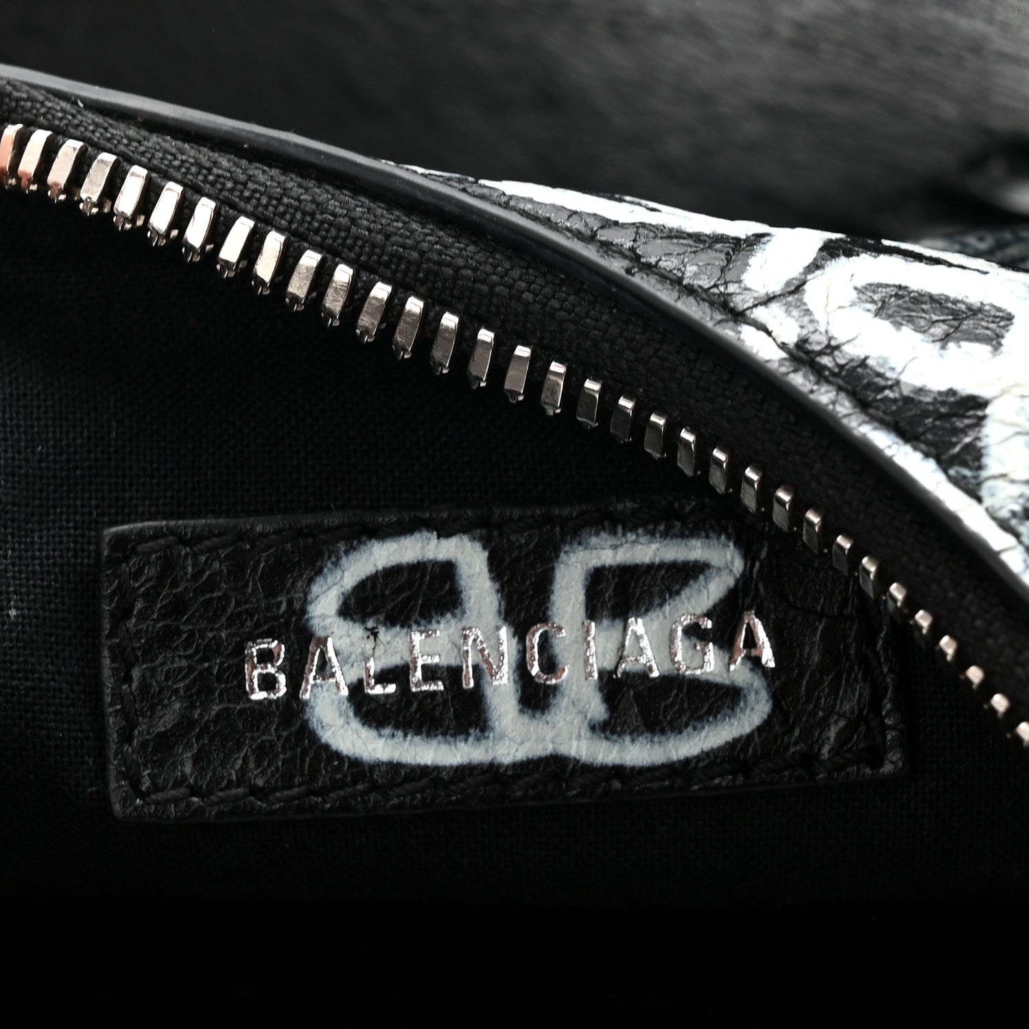 Balenciaga Agneau Arena Graffiti Le Cagole Shoulder Bag XS Black 7 of 11