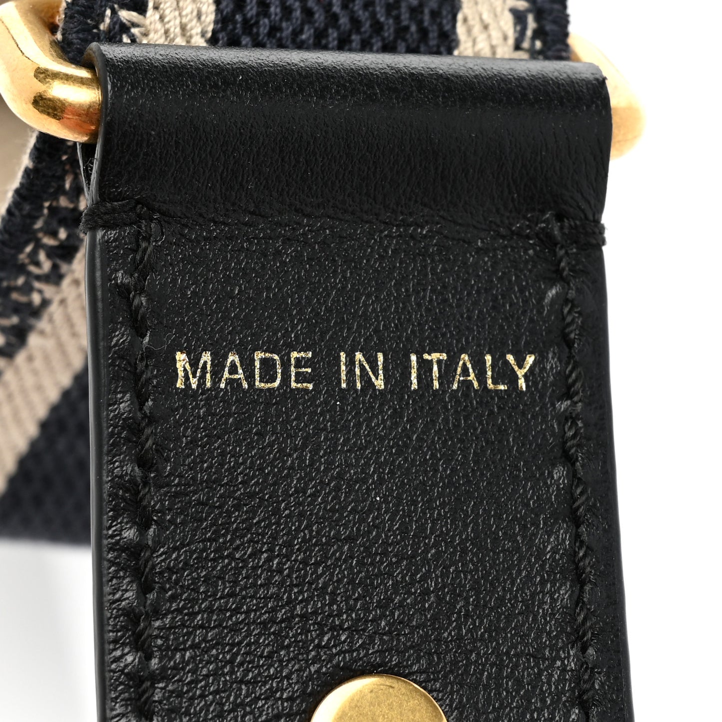 Canvas Embroidered Shoulder Strap Black White