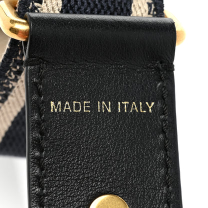 Christian Dior Canvas Embroidered Shoulder Strap Black White 3 of 6