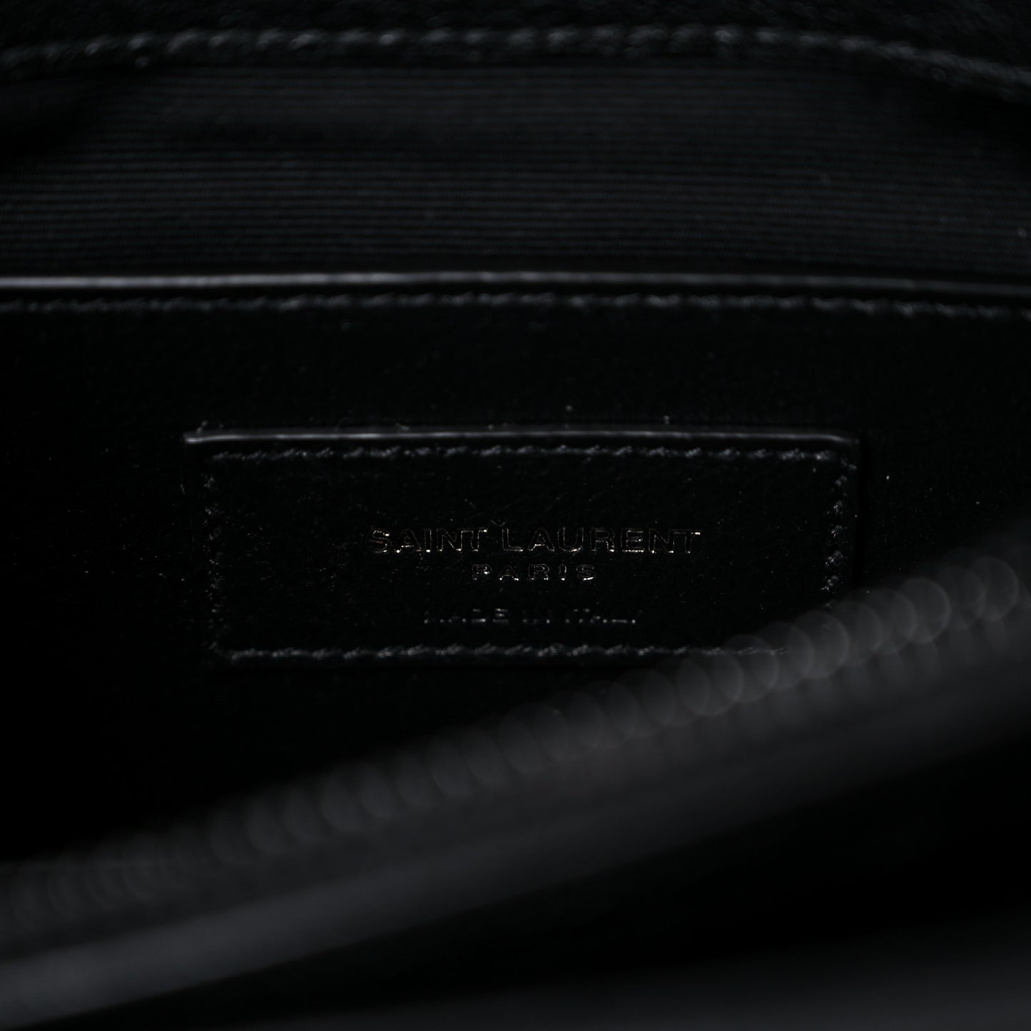 Sheepskin Matelasse Chevron Monogram Monochrome Medium College Bag Black