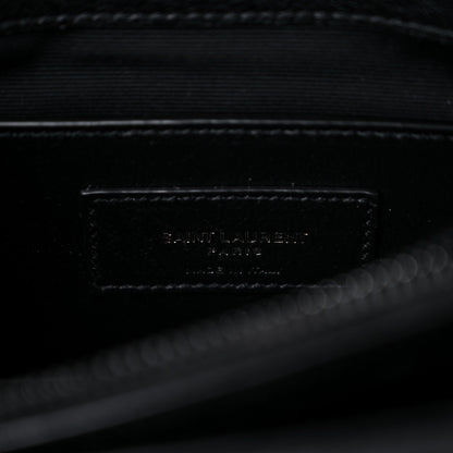 Saint Laurent Sheepskin Matelasse Chevron Monogram Monochrome Medium College Bag Black 7 of 9