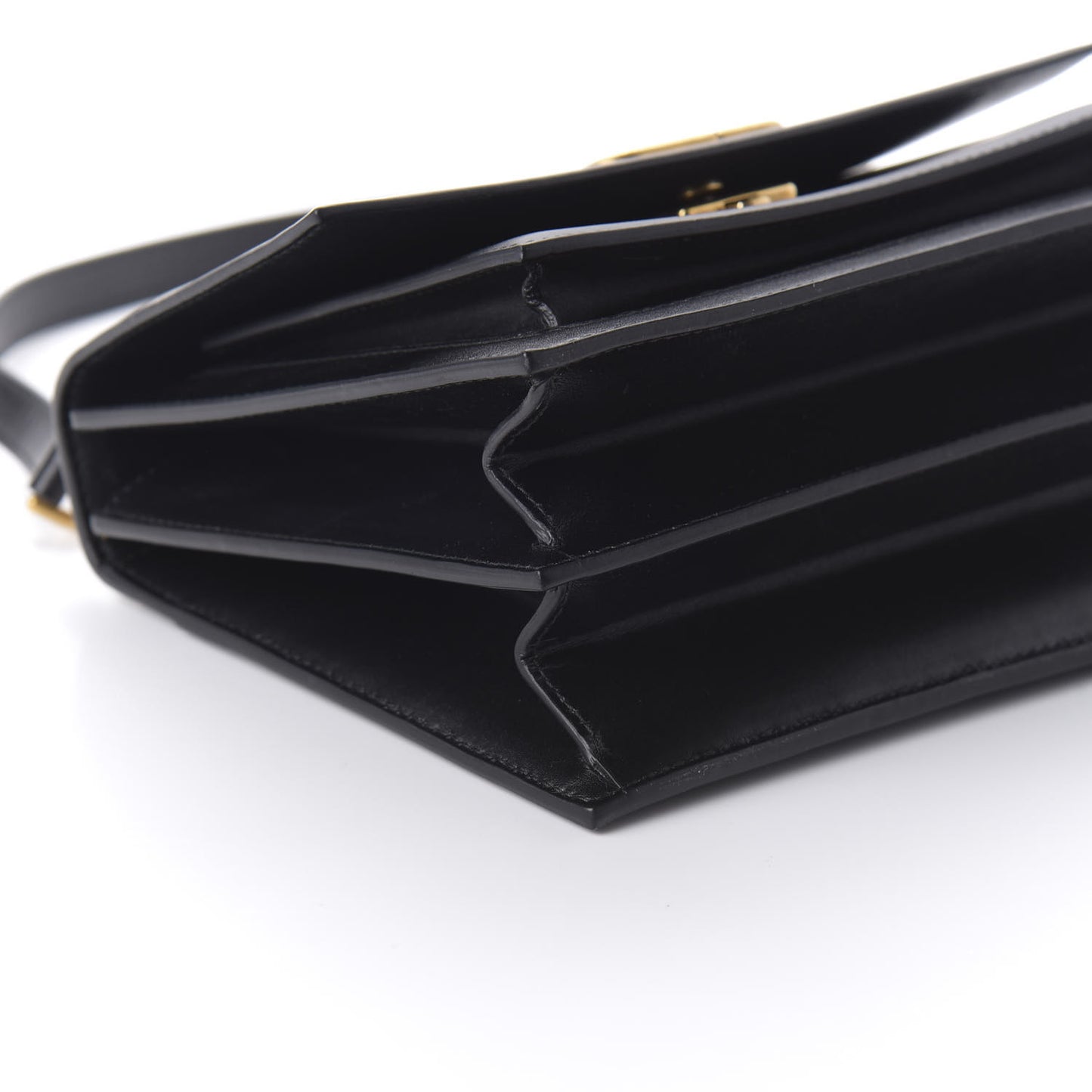 Box Calfskin S Sharp Chain Shoulder Bag Black