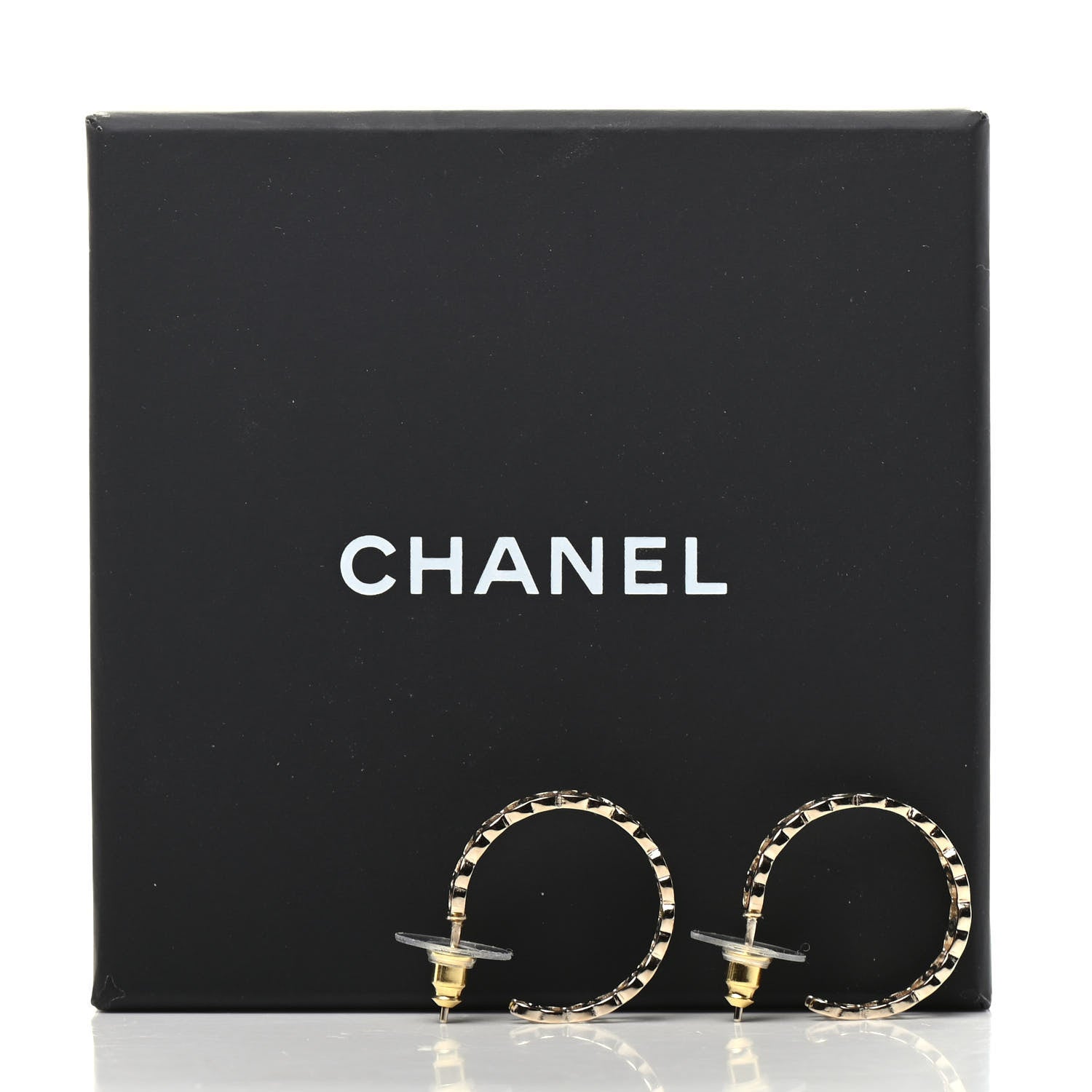 Chanel Metal CC Hoop Earrings Gold 4 of 4