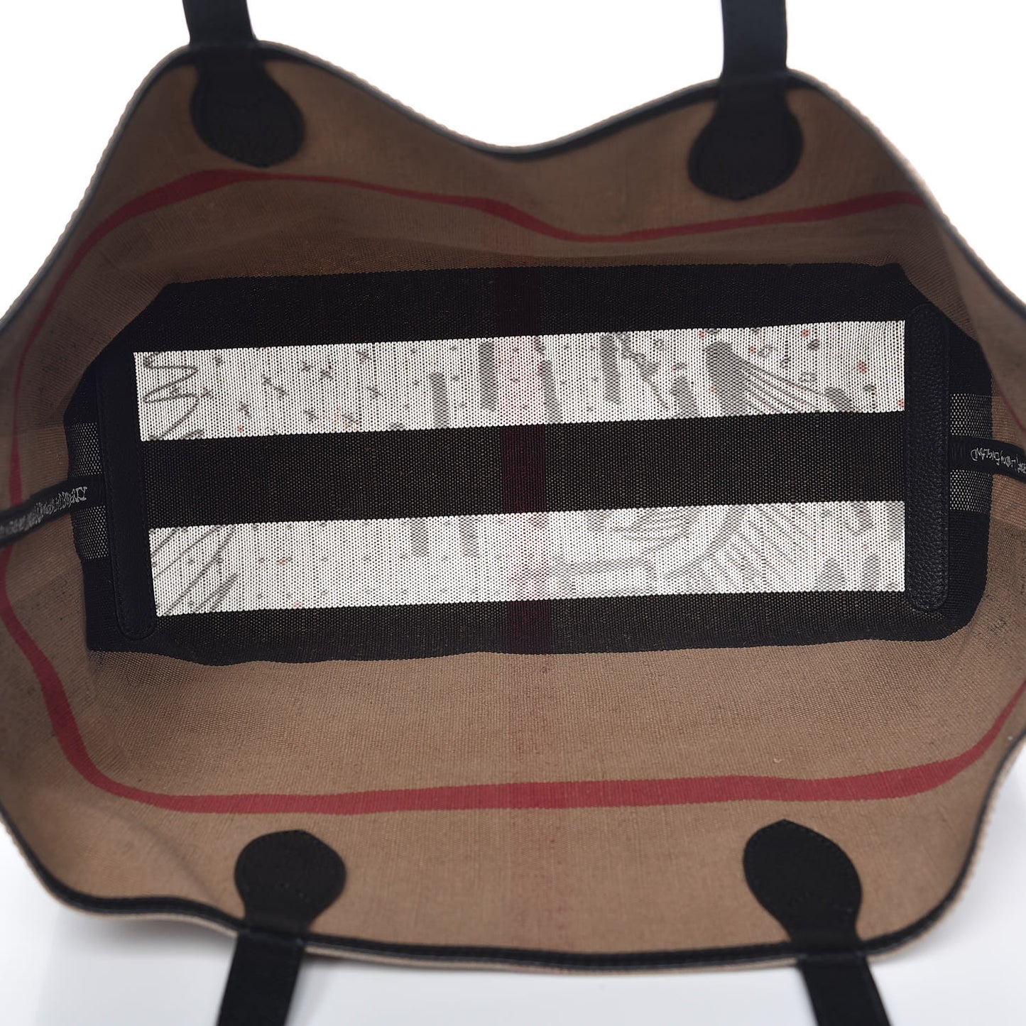 Coated Canvas Mega Check Medium Doodle Tote Black