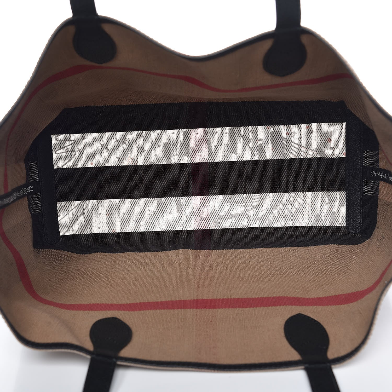 Burberry Coated Canvas Mega Check Medium Doodle Tote Black 9 of 10