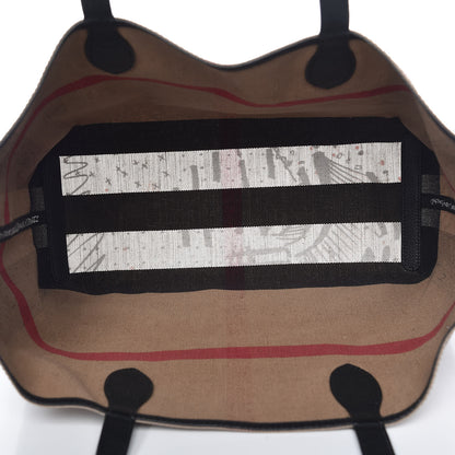 Burberry Coated Canvas Mega Check Medium Doodle Tote Black 9 of 10