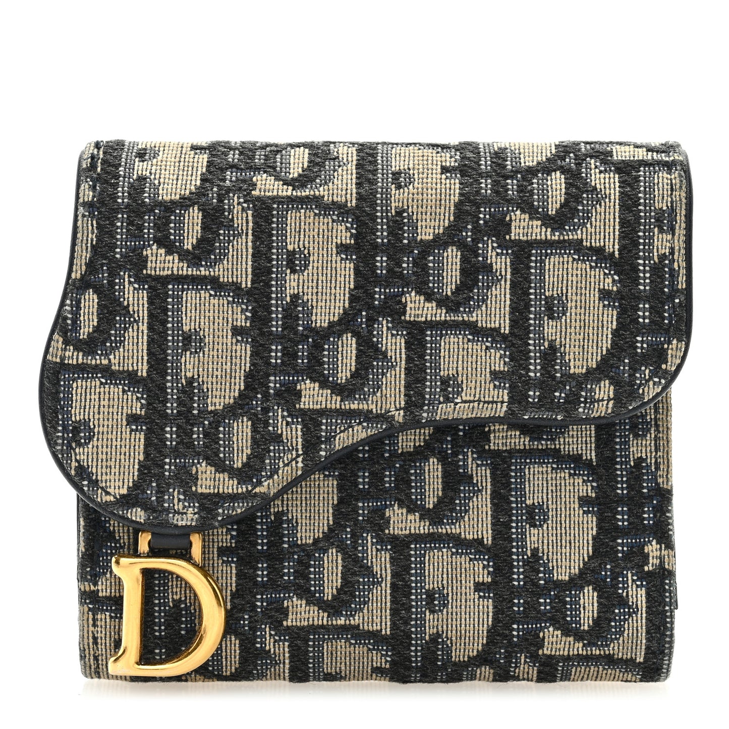 Oblique Saddle Card Holder Blue