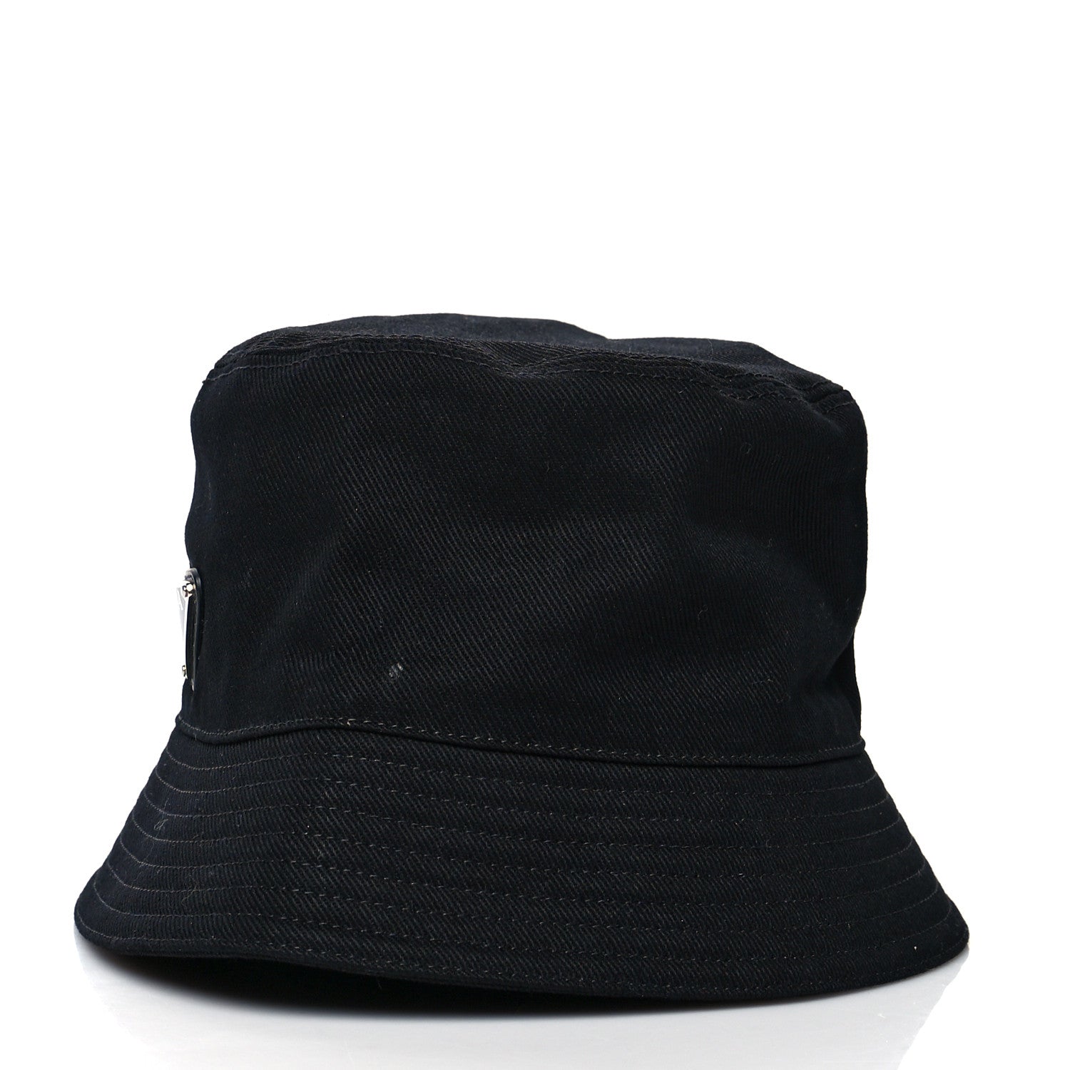 Prada Drill Nylon Metal Triangle Logo Mens Bucket Hat M Black 3 of 11