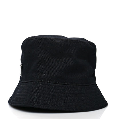 Prada Drill Nylon Metal Triangle Logo Mens Bucket Hat M Black 3 of 11