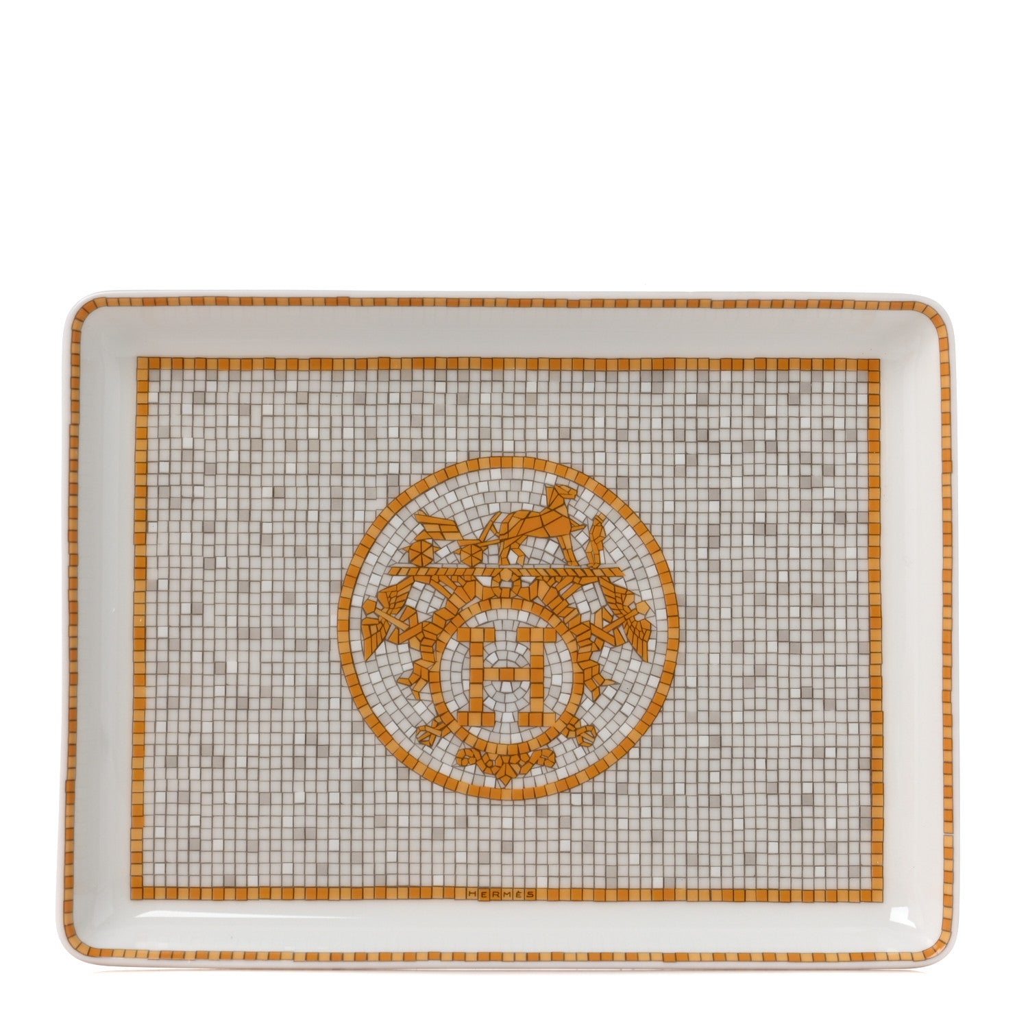 Hermes Porcelain Mosaique au 24 Gold Sushi Plate 1 of 4