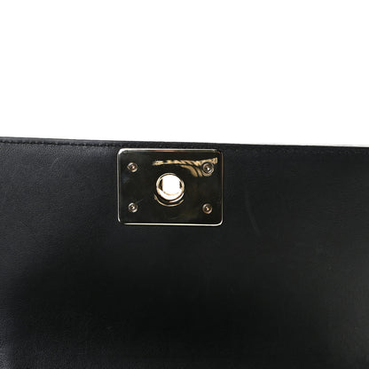 Chanel Calfskin Quilted Small Boy Top Handle Flap Black 7 of 10