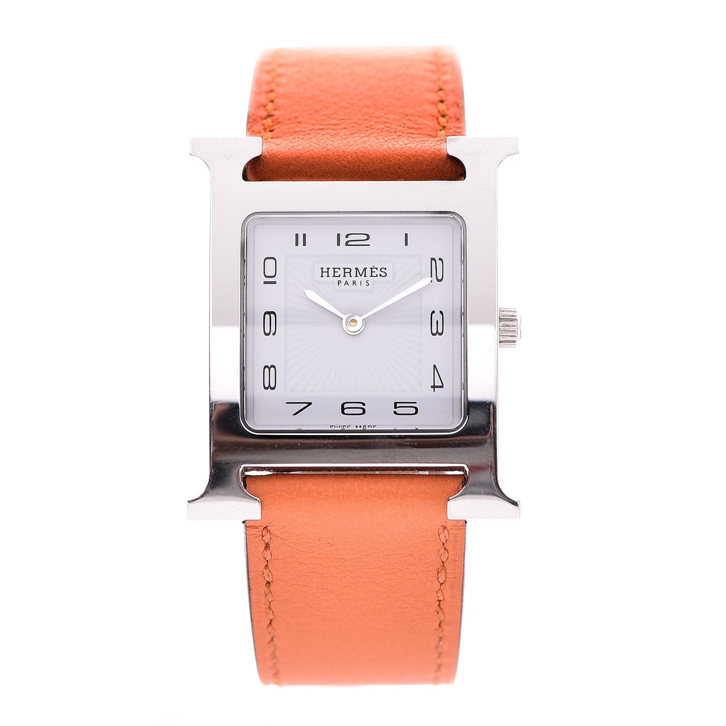 Stainless Steel Swift 26mm Heure H Hour Quartz Watch Orange