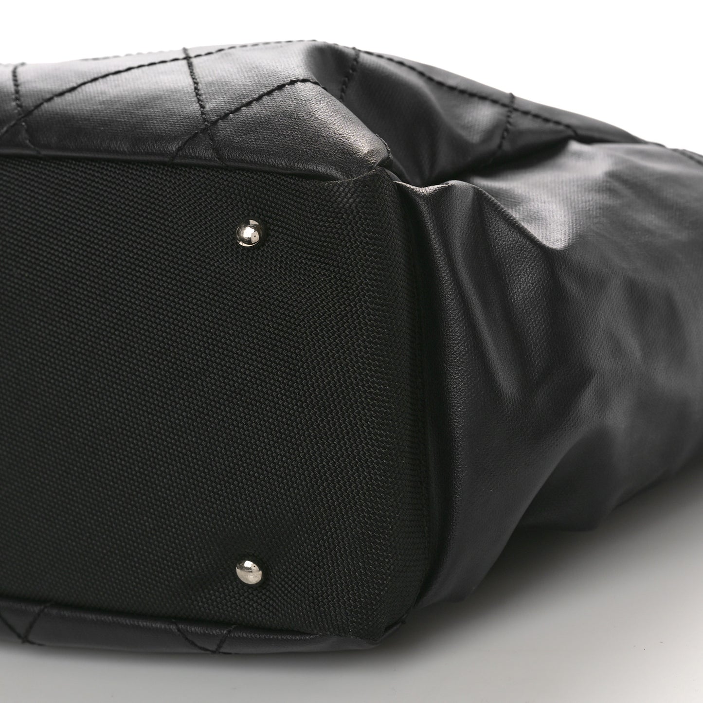 Coated Canvas Quilted Large Paris Biarritz Tote Black