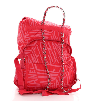 Chanel Nylon Printed Quilted Coco Neige Convertible Backpack Pink 3 of 10