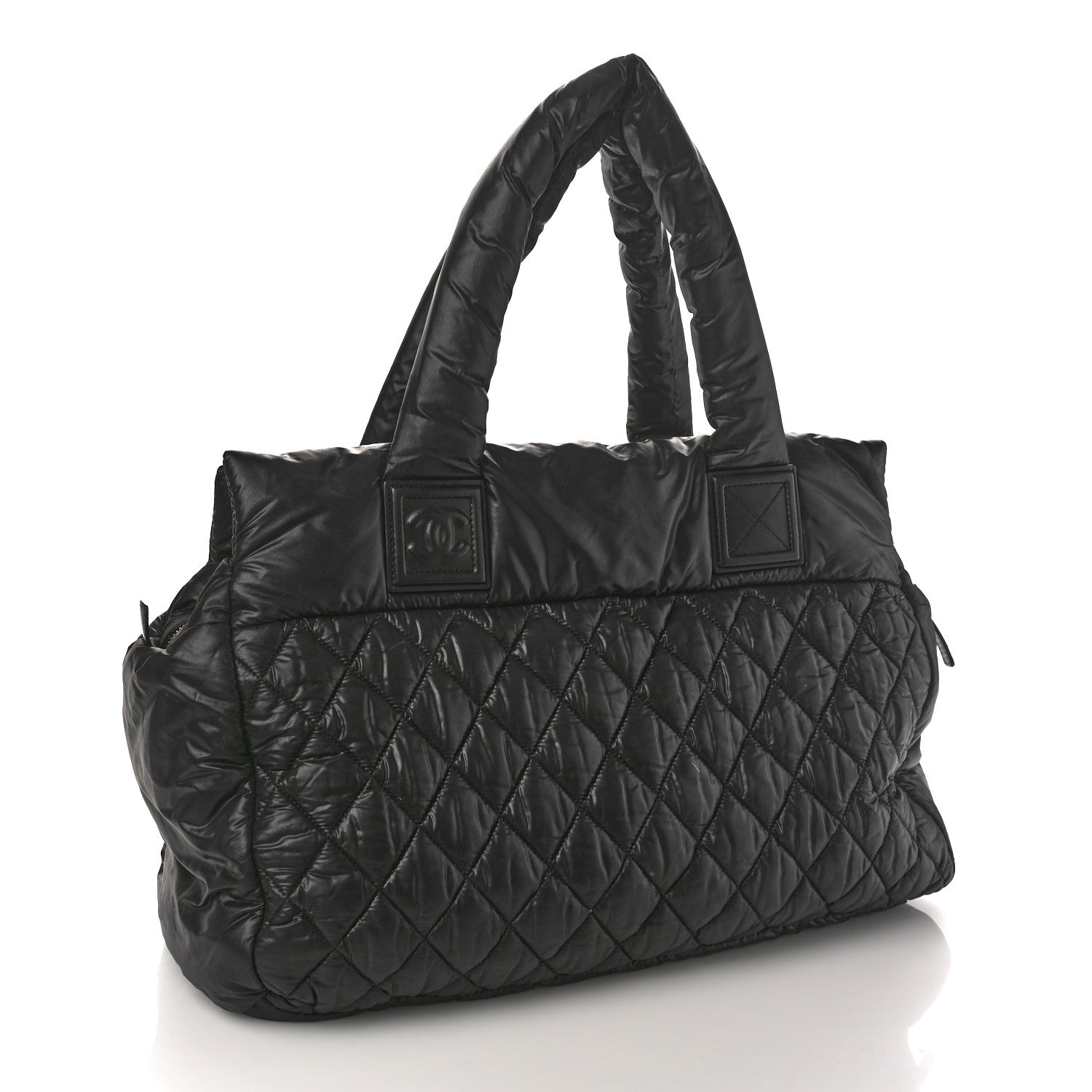 Chanel Nylon Quilted Large Coco Cocoon Reversible Tote Black 2 of 9