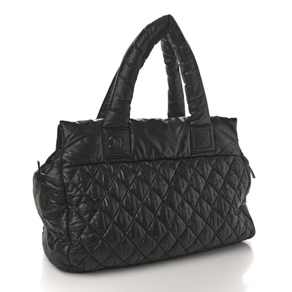 Chanel Nylon Quilted Large Coco Cocoon Reversible Tote Black 2 of 9