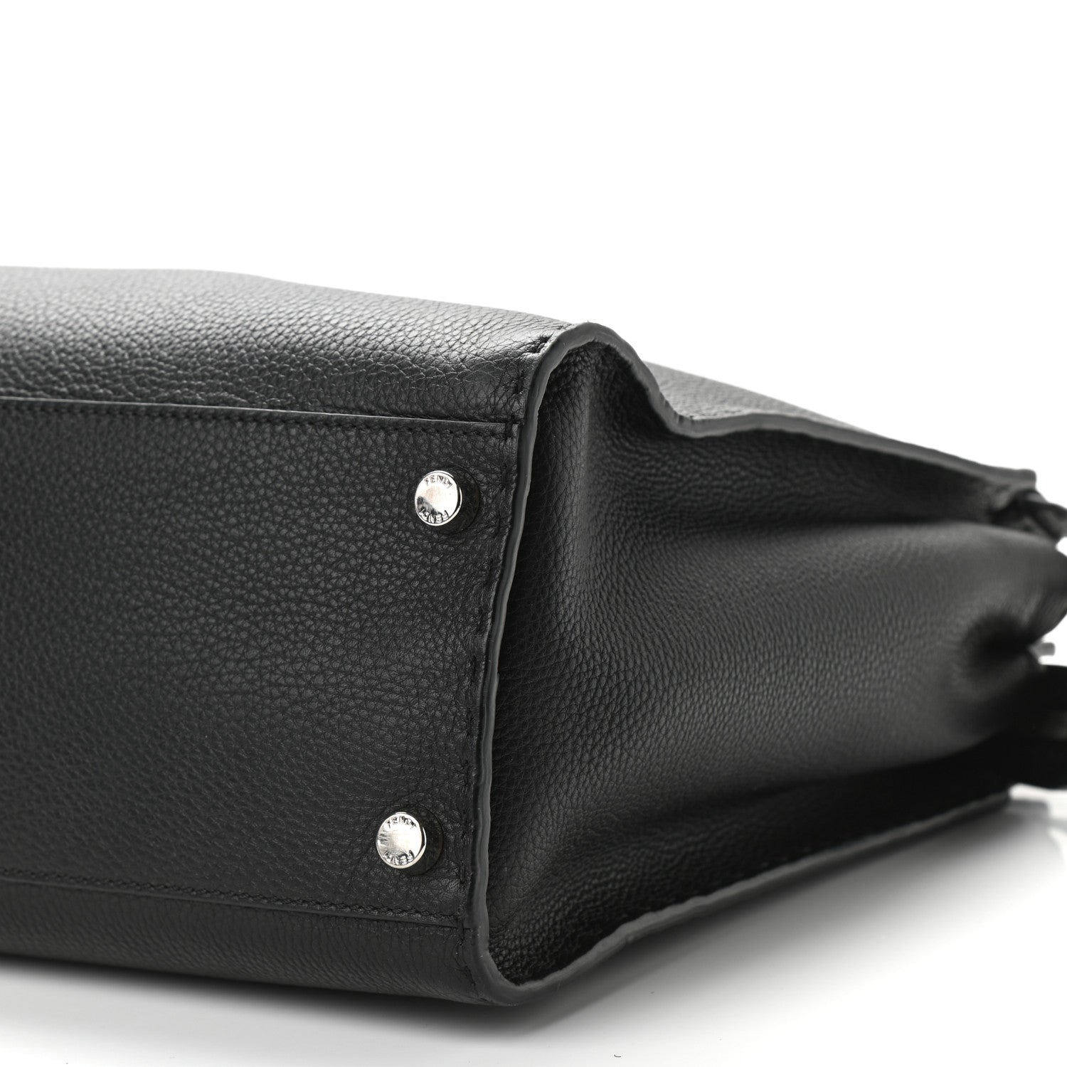 Fendi Cuoio Romano Selleria Monster Eyes Inlay Large Mens Peekaboo Iconic Essential Satchel Black Sunflower 13 of 13