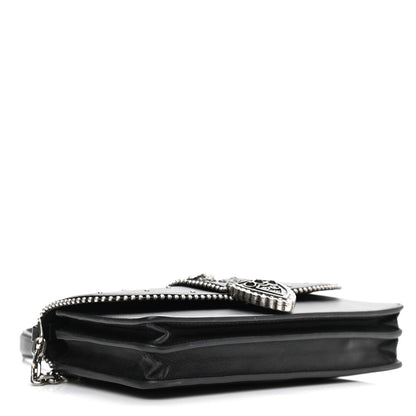 Marc Jacobs Smooth Calfskin Crystal Stud Embellished Clutch Chain Wallet Black 4 of 11