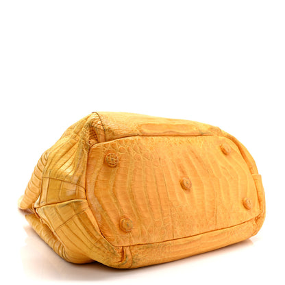 Nancy Gonzalez Crocodile Top Handle Shoulder Bag Yellow 3 of 9