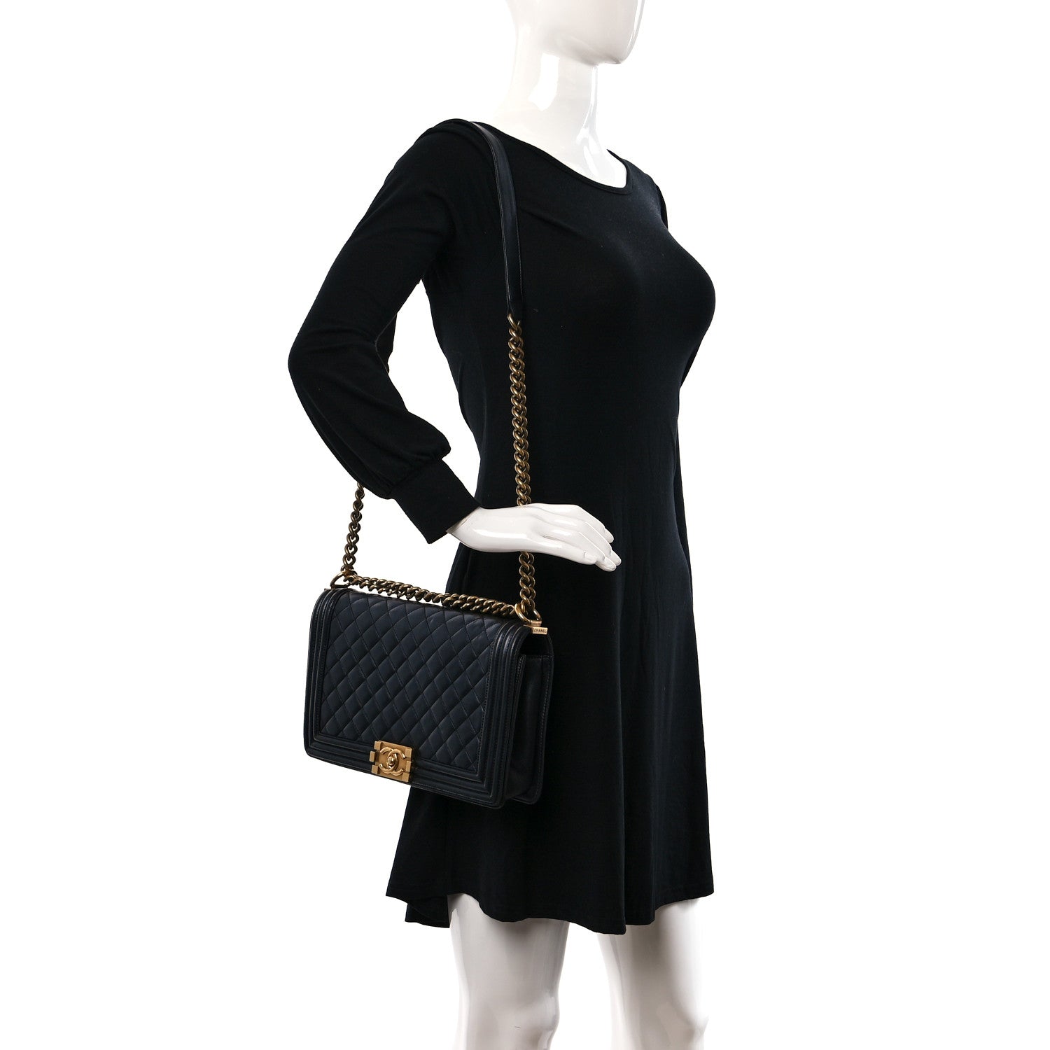 Chanel Lambskin Quilted New Medium Boy Flap Black 2 of 9