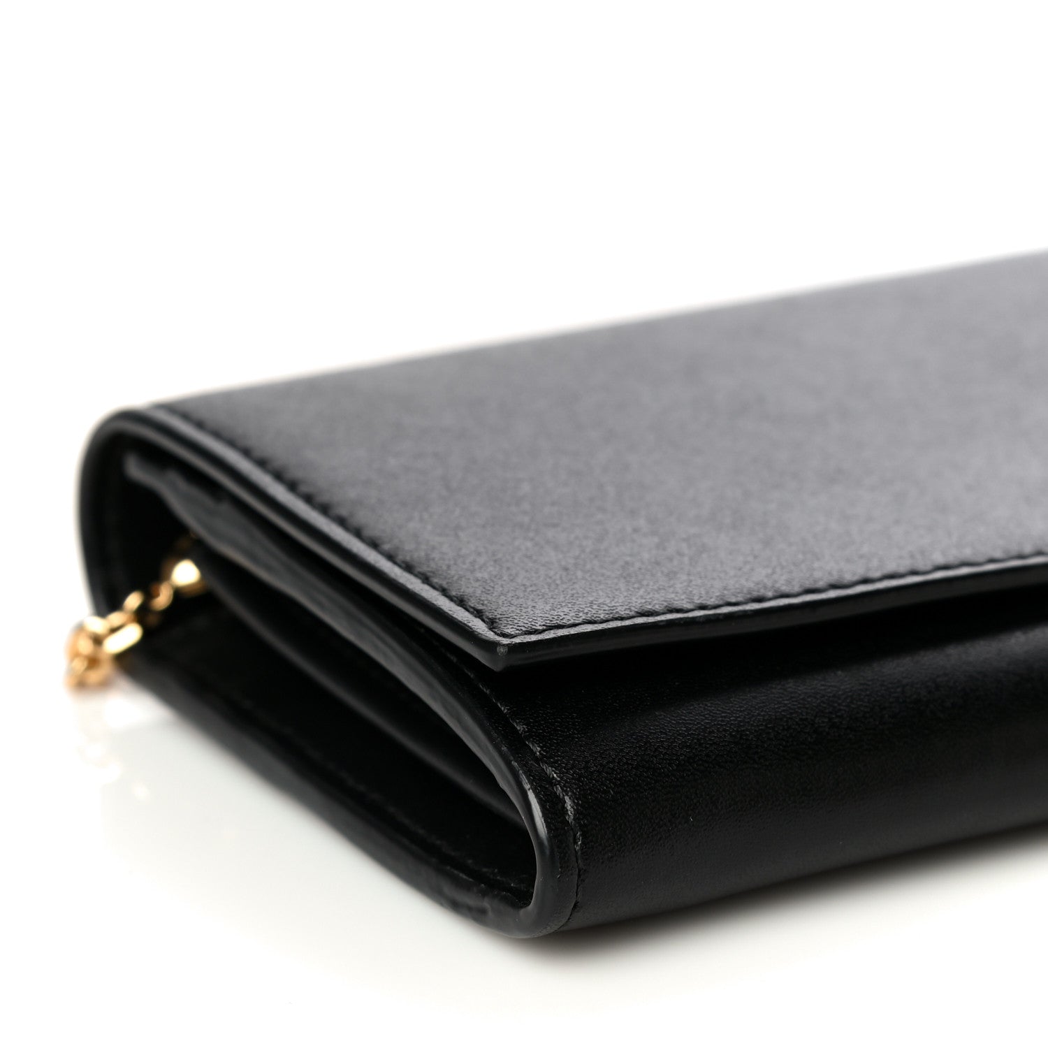 Fendi Vitello Liberty Century Lucido By The Way Continental Wallet On Chain Black 8 of 9