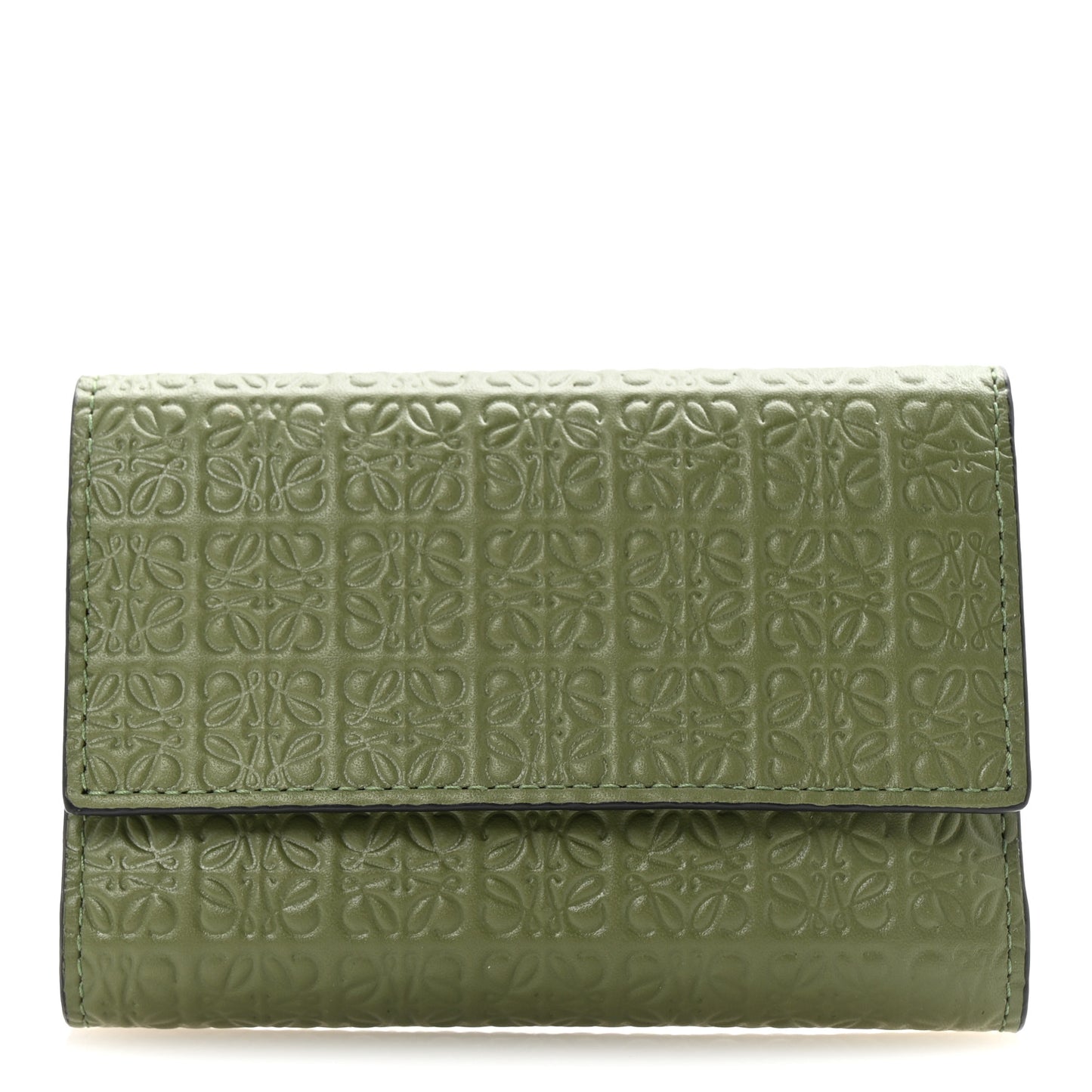 Calfskin Embossed Small Wallet Avocado