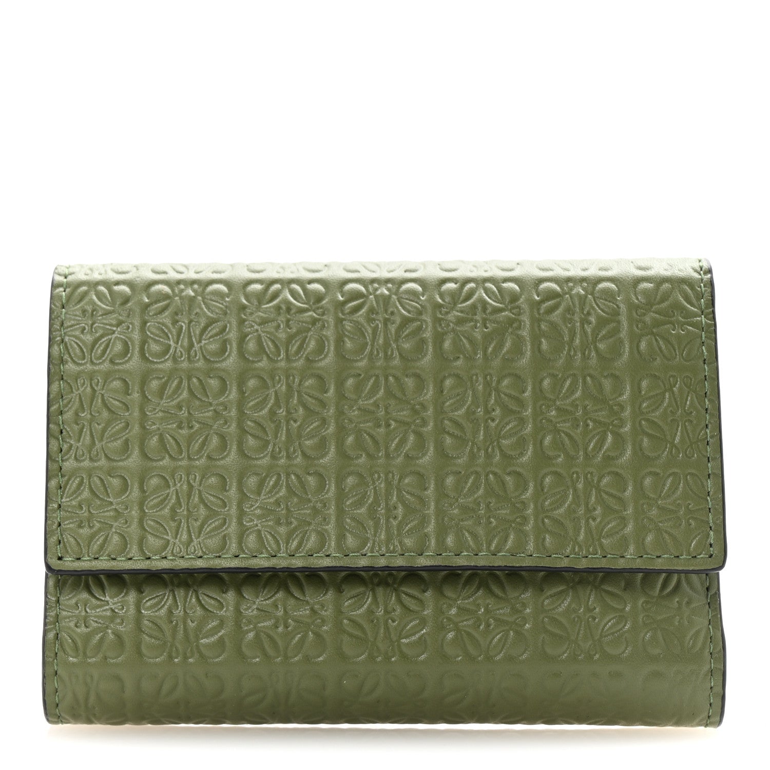 Loewe Calfskin Embossed Small Wallet Avocado 1 of 8