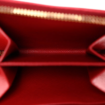 Prada Saffiano Metal Zip Coin Purse Fuoco 5 of 8
