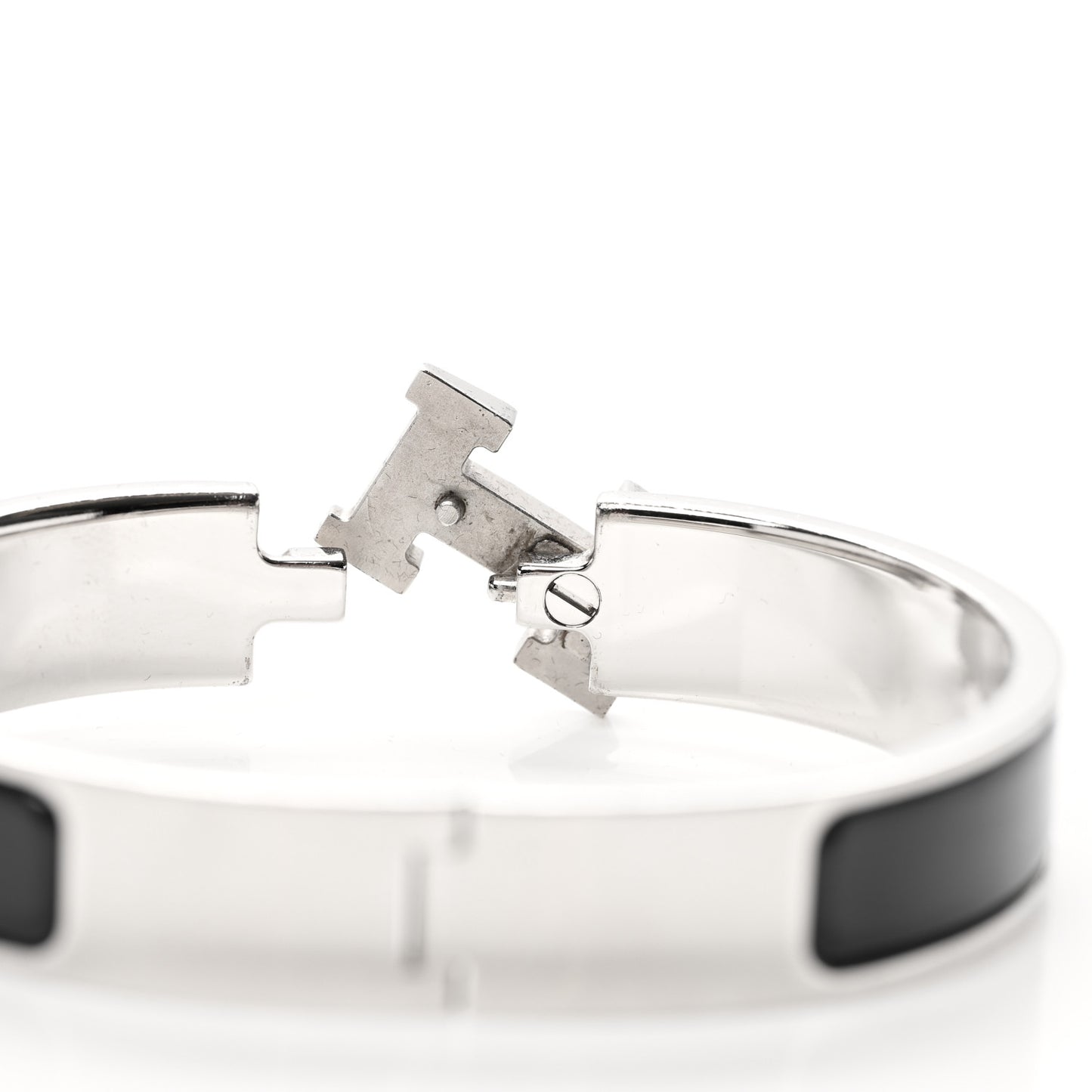 Enamel Narrow Clic Clac H Bracelet PM Black