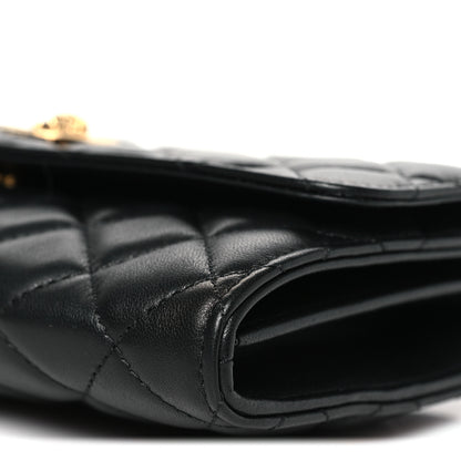 Versace Lambskin Quilted Medusa Wallet On Chain Crossbody Black 9 of 9