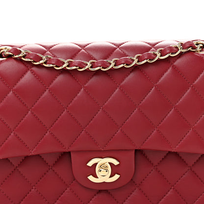 Chanel Lambskin Quilted Medium Double Flap  Burgundy 8 of 11