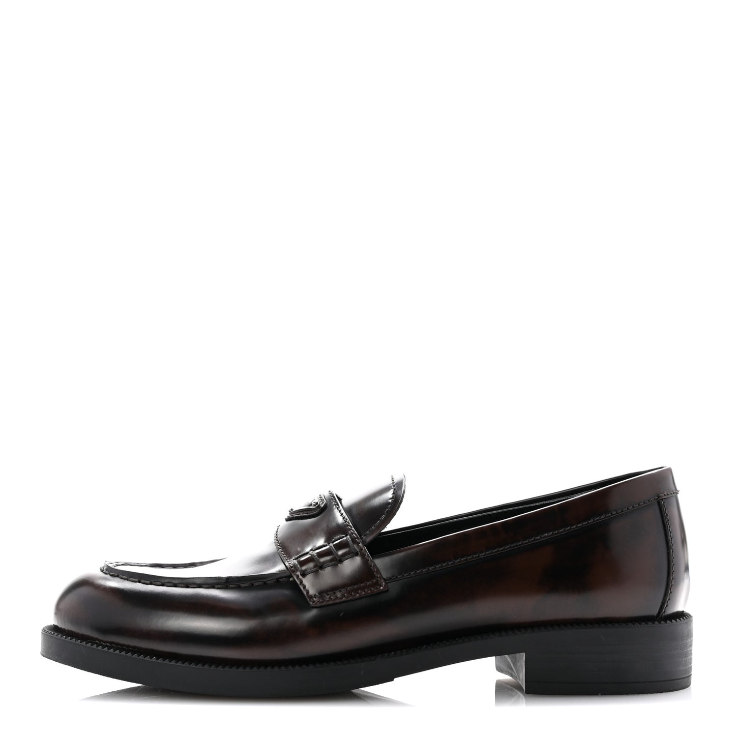 Spazzolato Fume Metal Triangle Logo 35mm Loafers 38.5 Bruciato