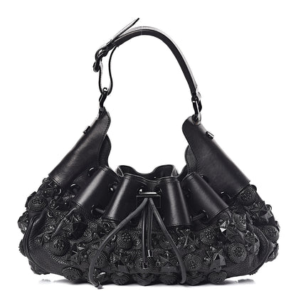 Burberry Calfskin Mason Warrior Studded Hobo Black 1 of 19