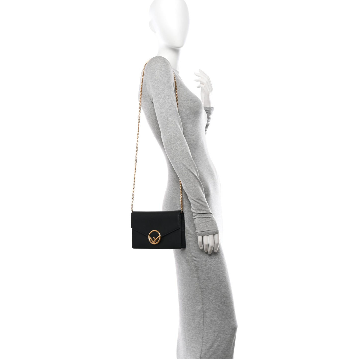 Vitello Cruise F is Fendi Medium Envelope Wallet on Chain Black