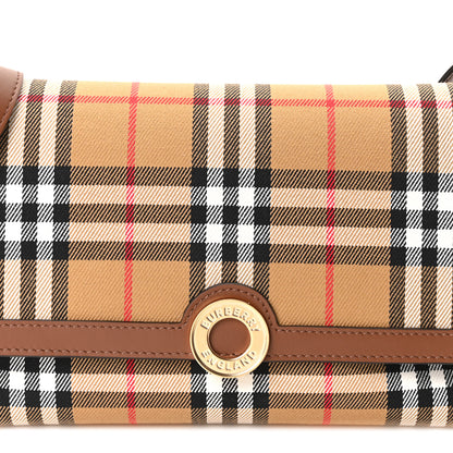 Burberry Coated Canvas Calfskin Vintage Check Note Crossbody Bag Antique Yellow 8 of 10