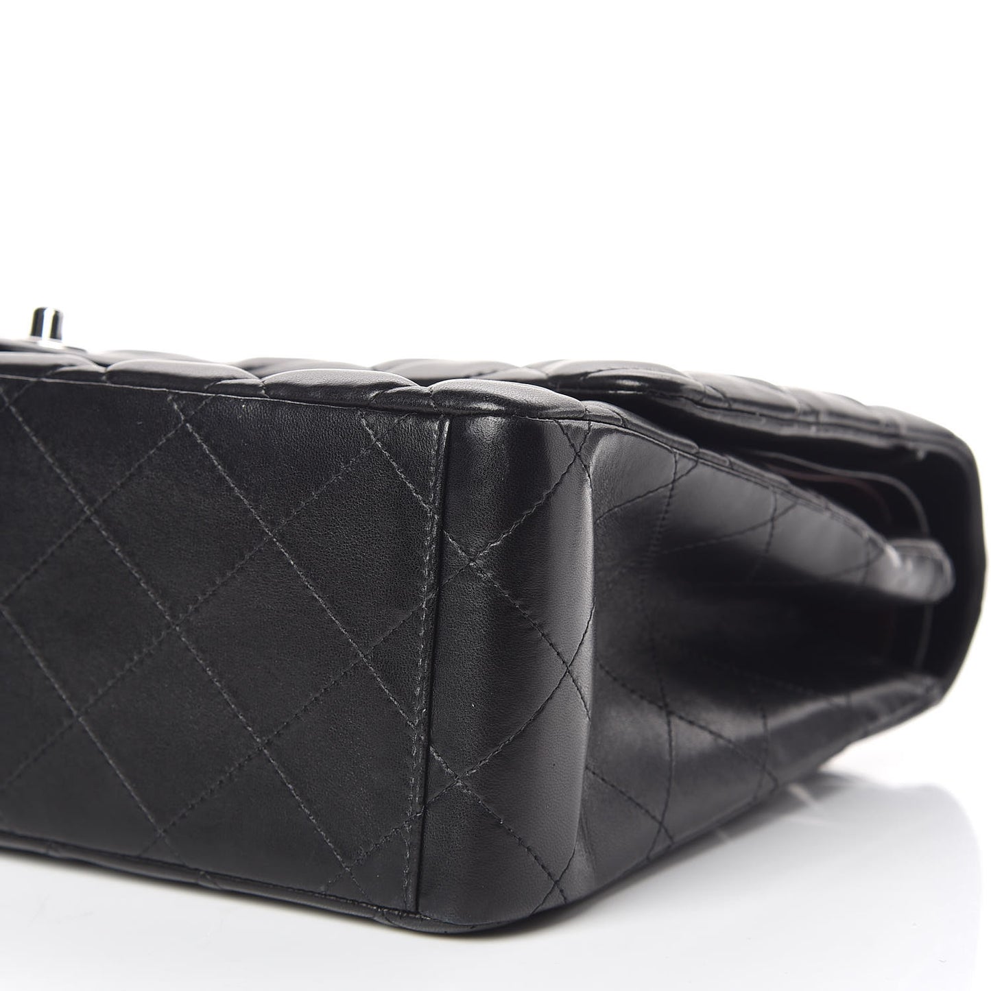 Lambskin Quilted Maxi Double Flap Black