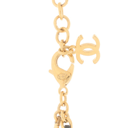 Chanel Lambskin Pearl Crystal CC Short Necklace Gold 4 of 5