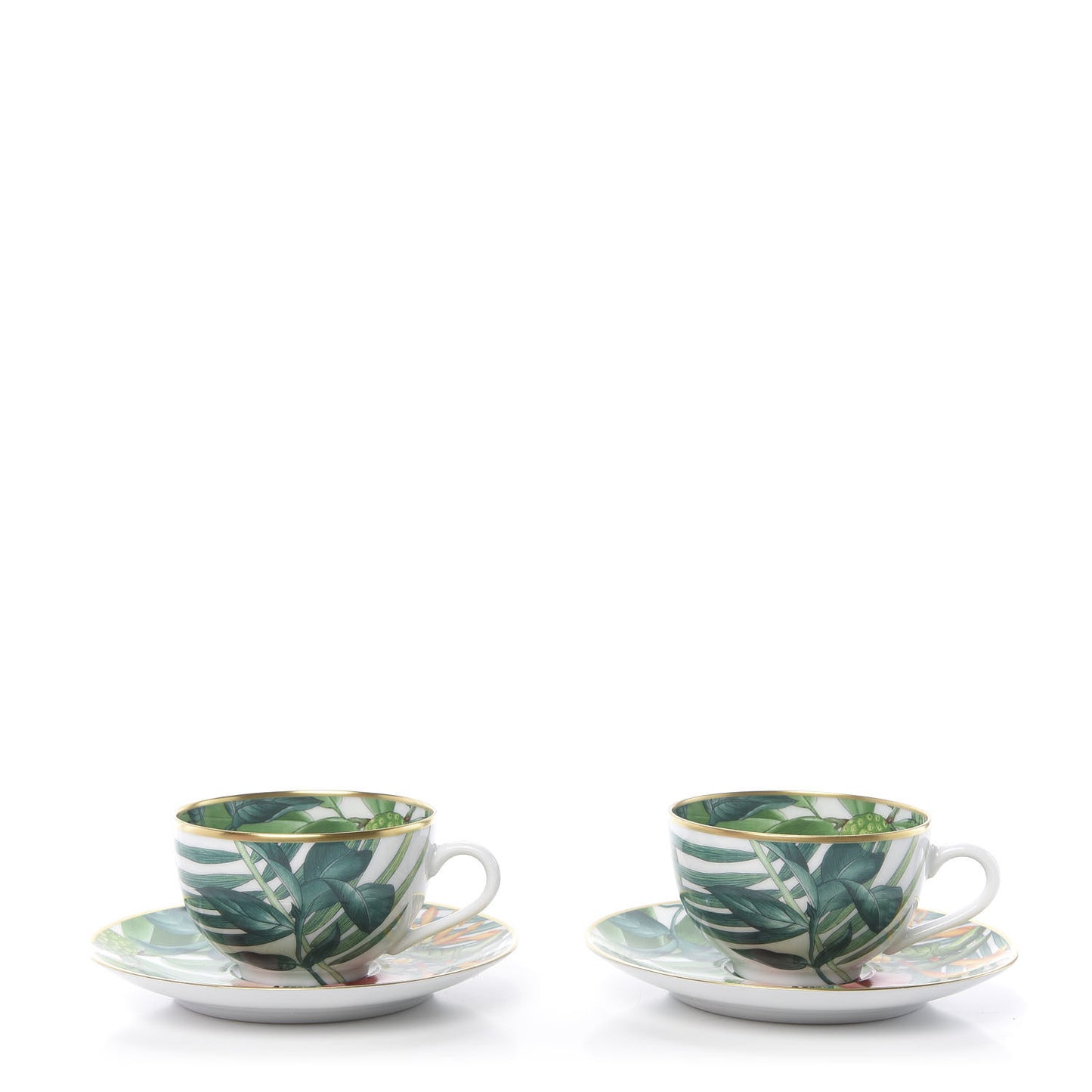 Porcelain Passifolia Tea Cup And Saucer Set Of 2