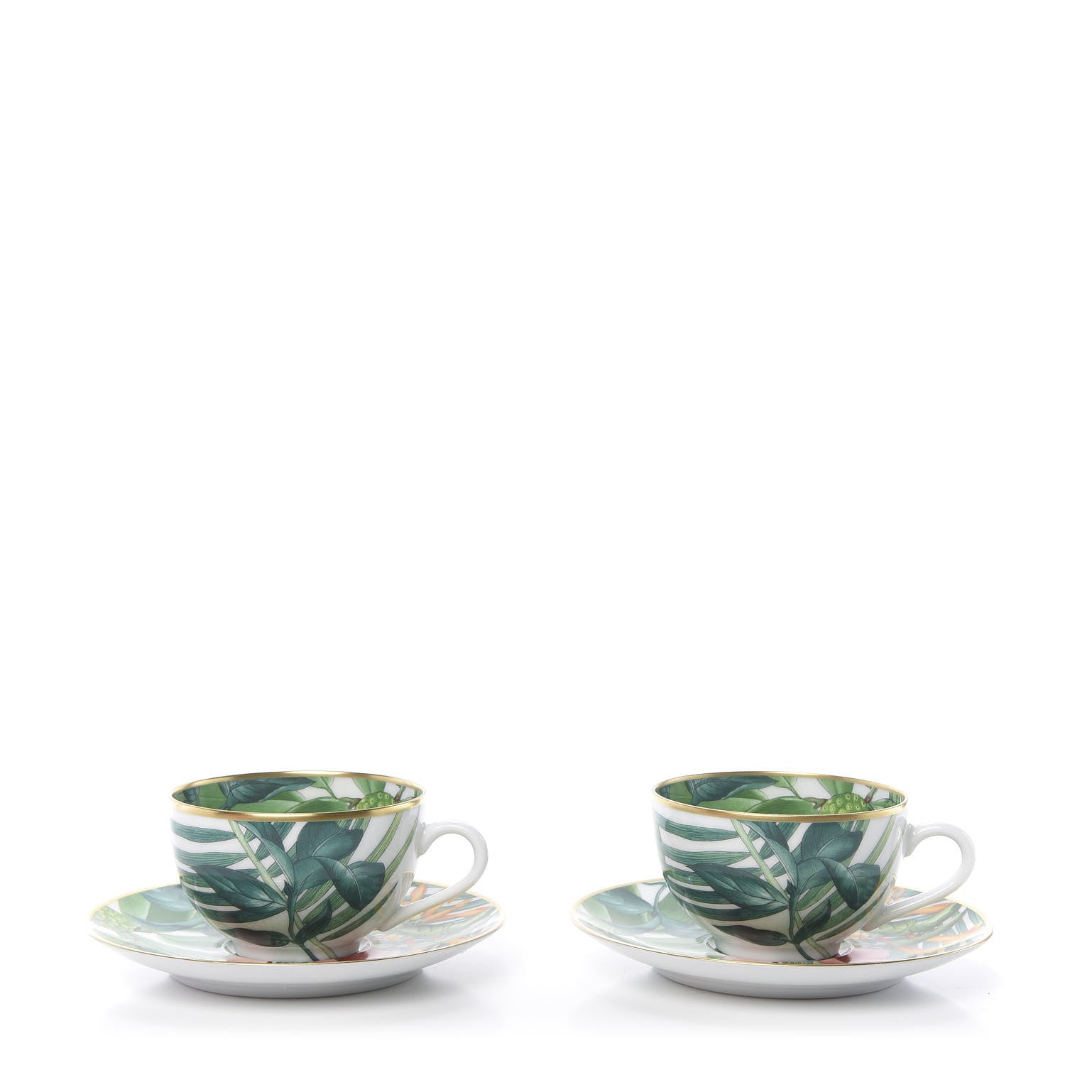 Hermes Porcelain Passifolia Tea Cup And Saucer Set Of 2 1 of 10