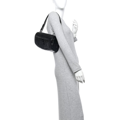 Saint Laurent Crinkled Calfskin Matelasse Monogram Niki Body Bag Black 2 of 12