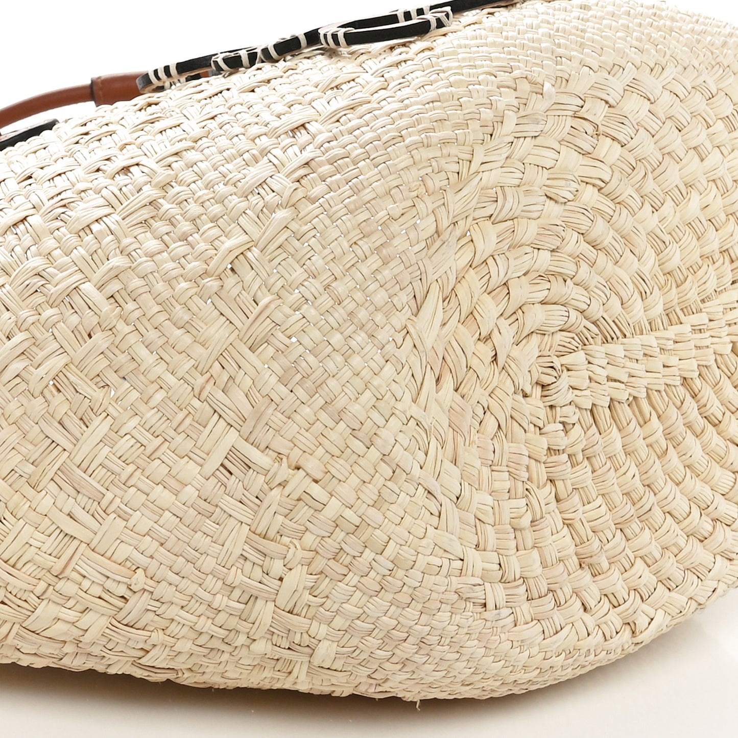 Calfskin Raffia Paulas Ibiza Small Anagram Basket Tote Bag Natural Tan