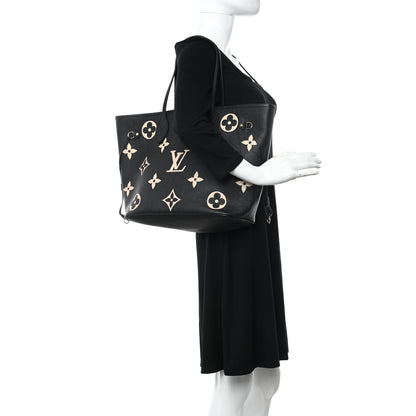 Louis Vuitton Empreinte Monogram Giant Neverfull MM Black Beige 2 of 14