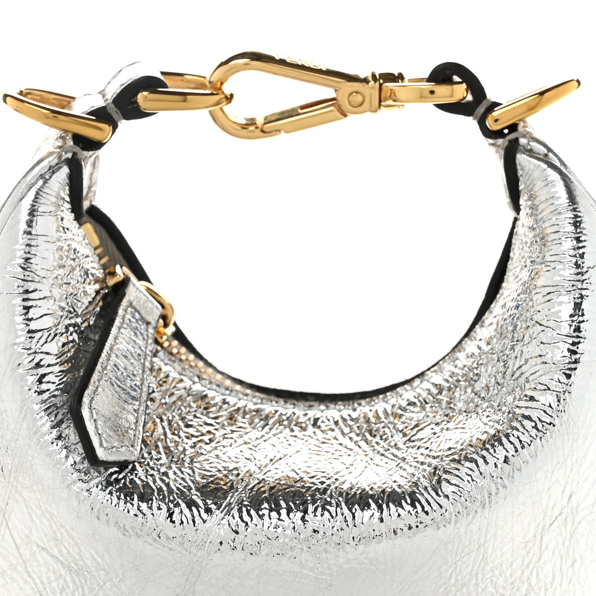 Fendi Rock Millenium Nano Fendigraphy Hobo Charm Argento 8 of 10