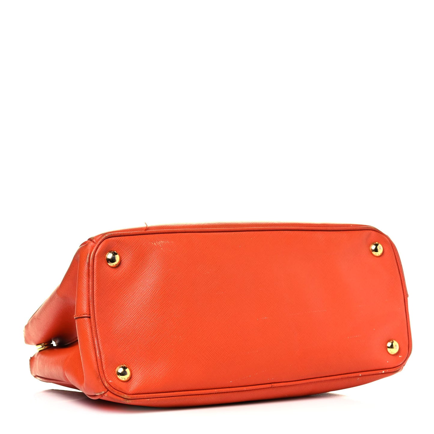 Saffiano Lux Medium Double Zip Tote Papaya