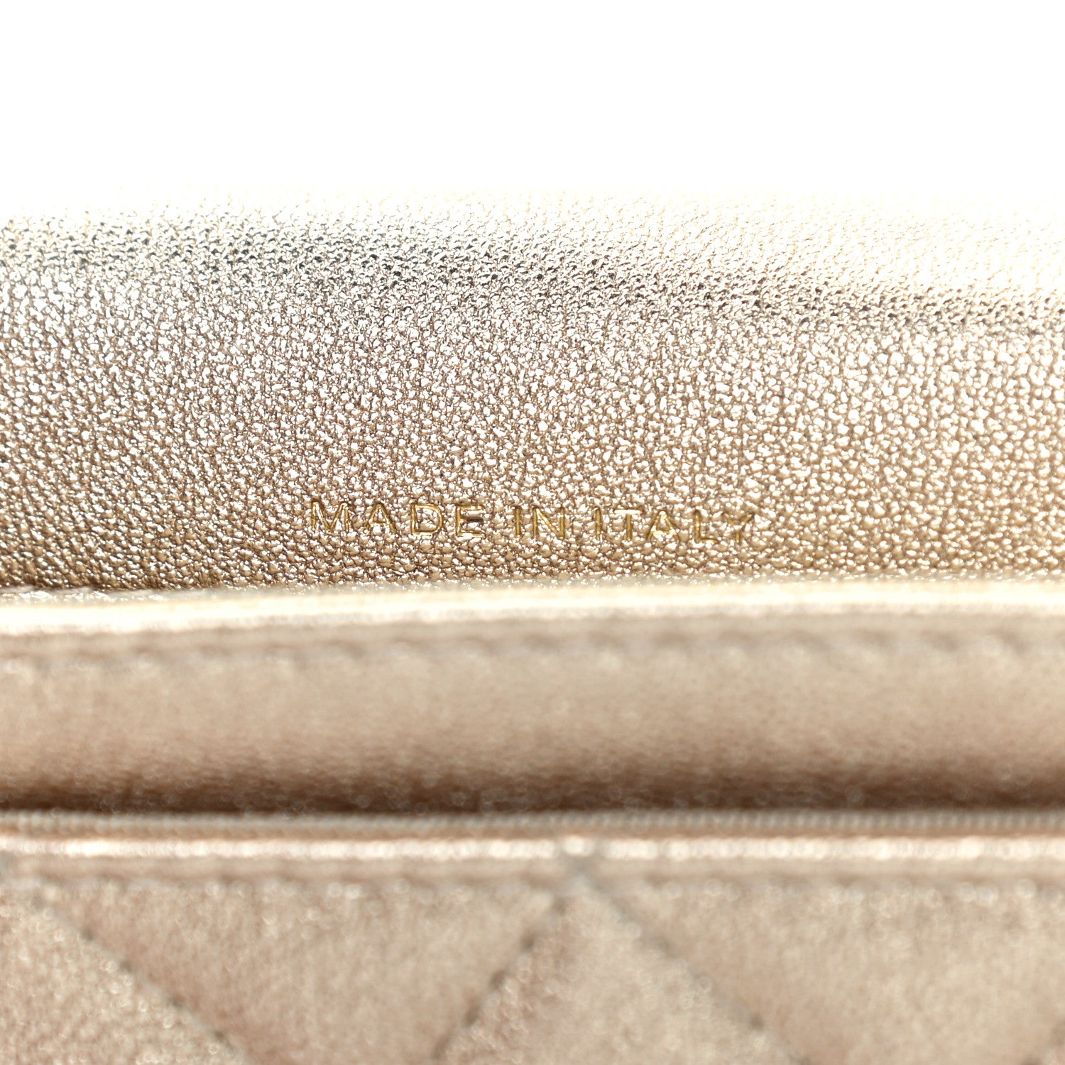 Chanel Metallic Lambskin Quilted Flap Card Holder Wallet Gold 5 of 6