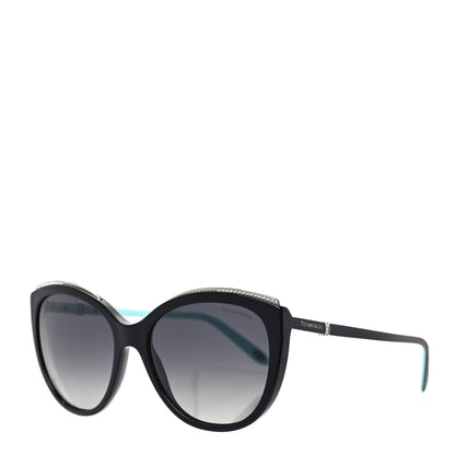 Tiffany Acetate Metal Cat Eye Sunglasses TF4134 Black Blue 1 of 7