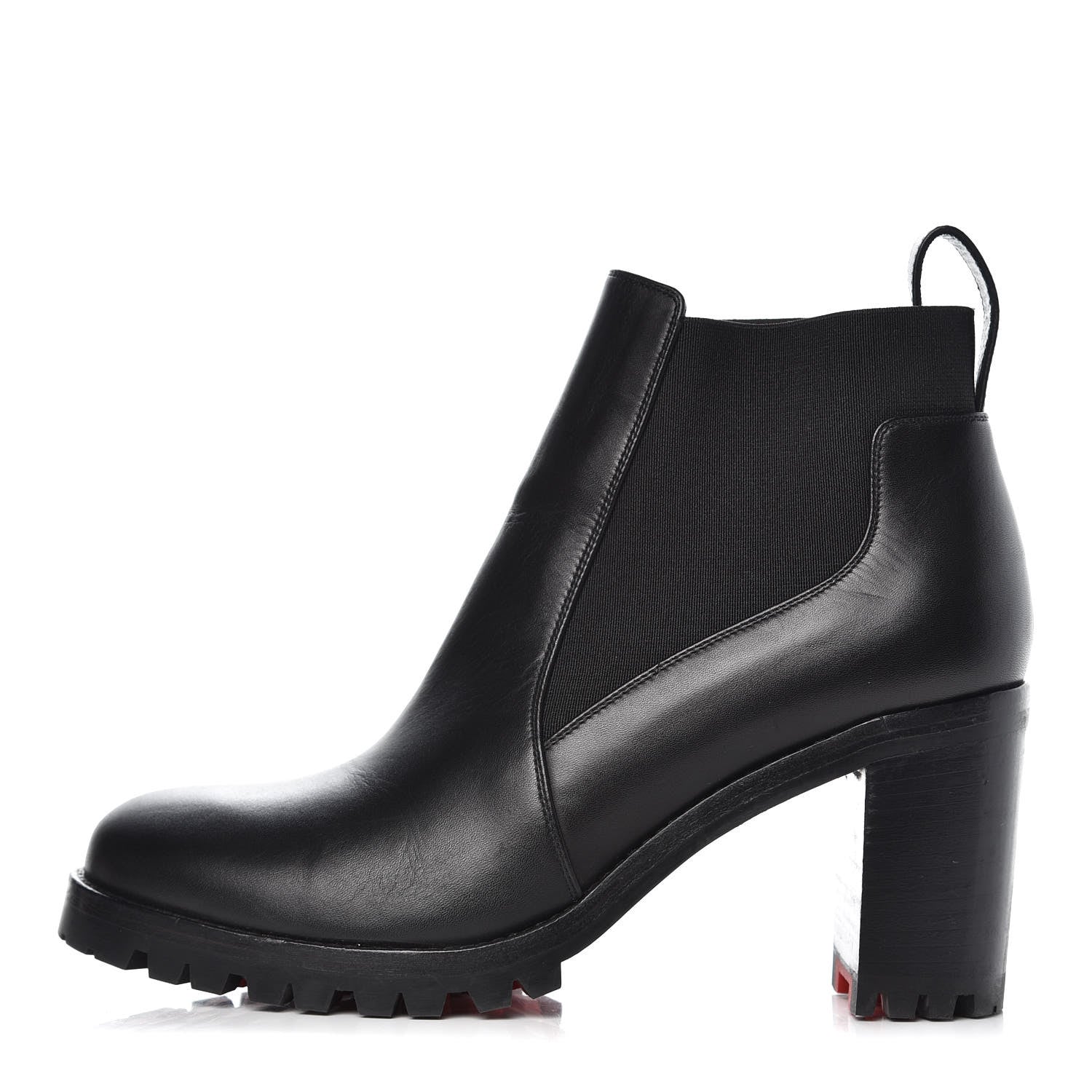 Christian Louboutin Calfskin Marchacroche 70 Chelsea Boots 36.5 Black 1 of 10